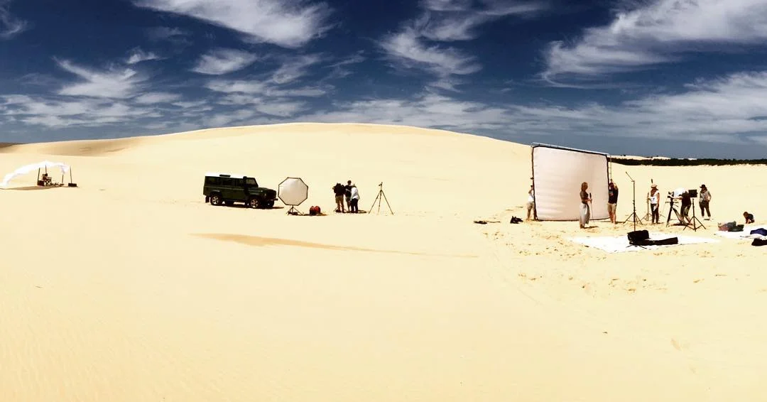 The location for the shoot. Photo taken at the precise moment I was conducting the short on-location interview for the Samantha Wills bts video. That is us on the right, with everything on the left of shot used as the backdrop of the interview.