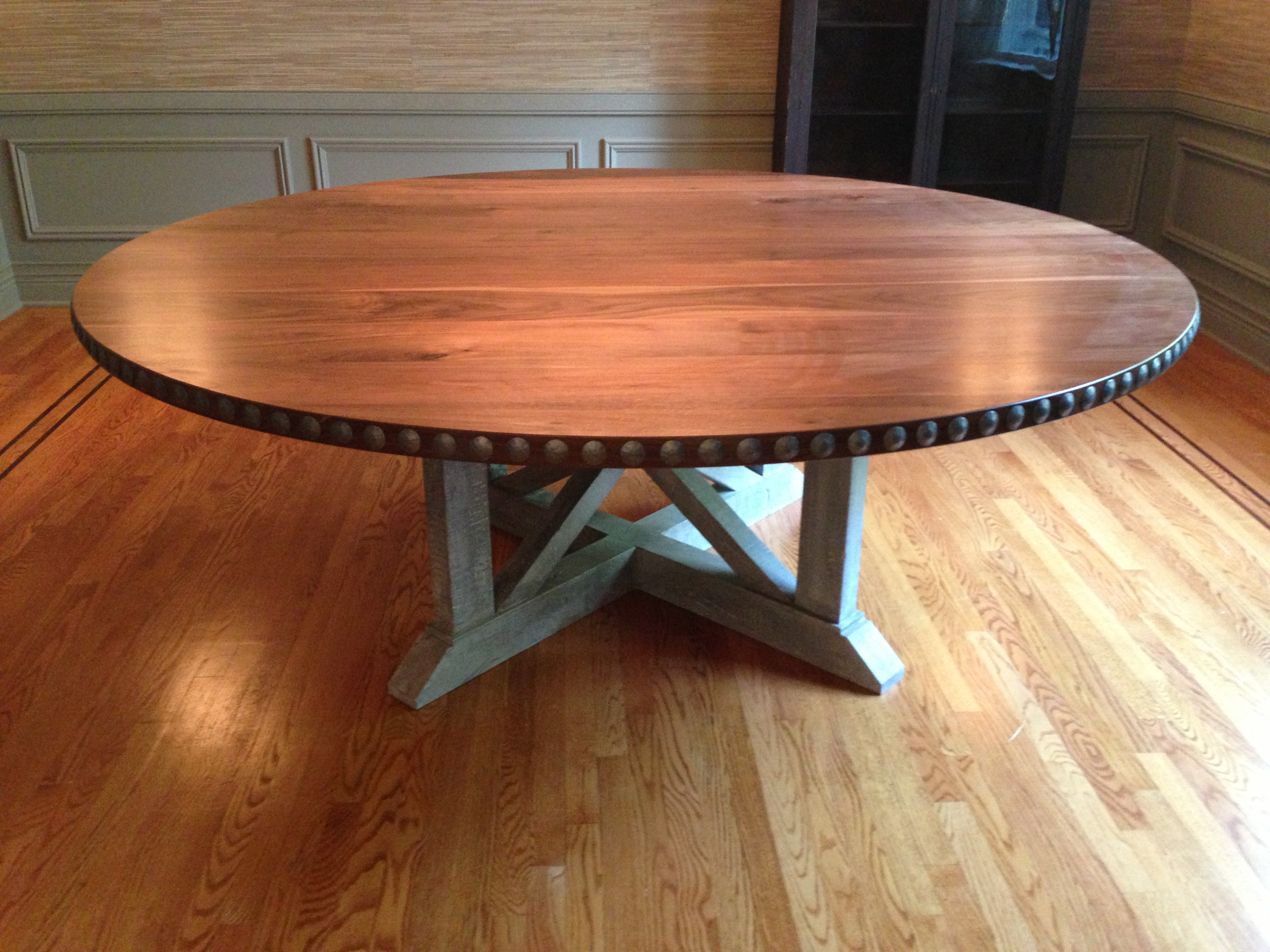 Walnut dining table for 10-12 people.