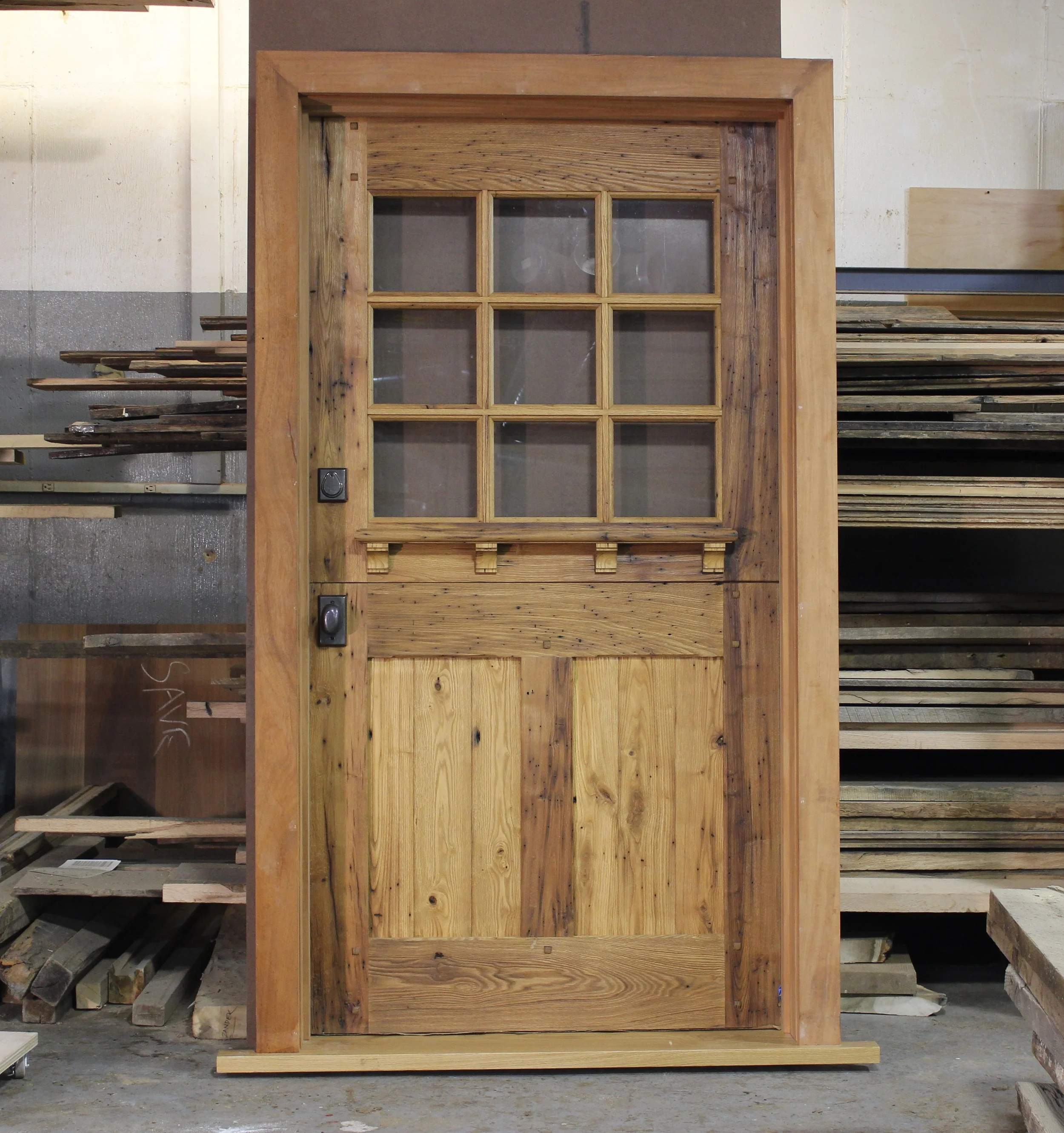  Chestnut dutch door. 