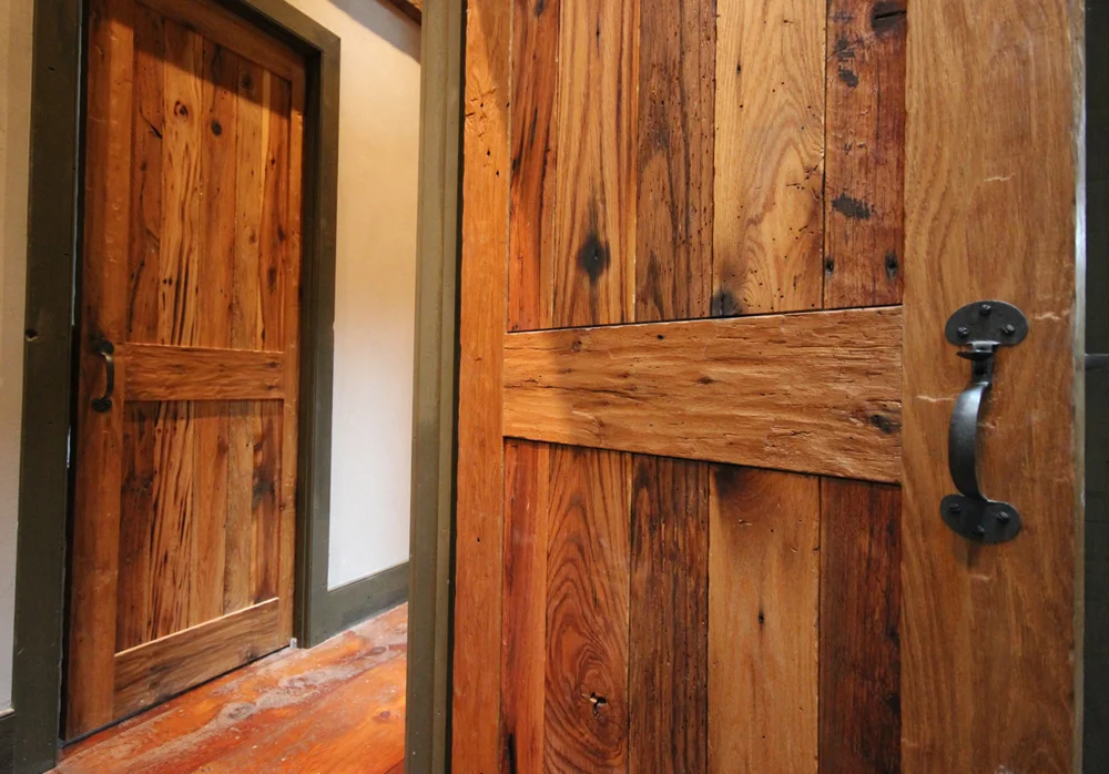 Antique oak interior doors.