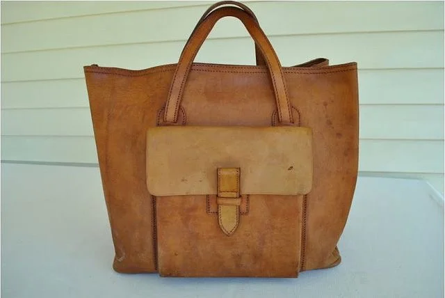 ll bean leather tote vintage