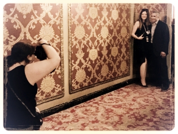 Ashley taking my - and Tom's - picture