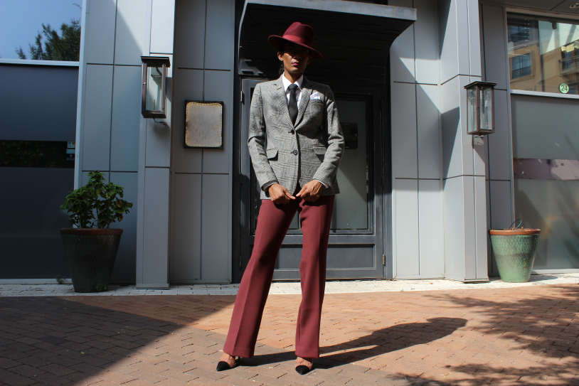 The Rene Berry in her signature menswear look.