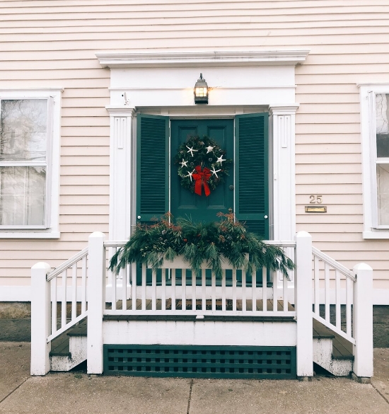 A fine example of the Christmas-y decor in the Village this month