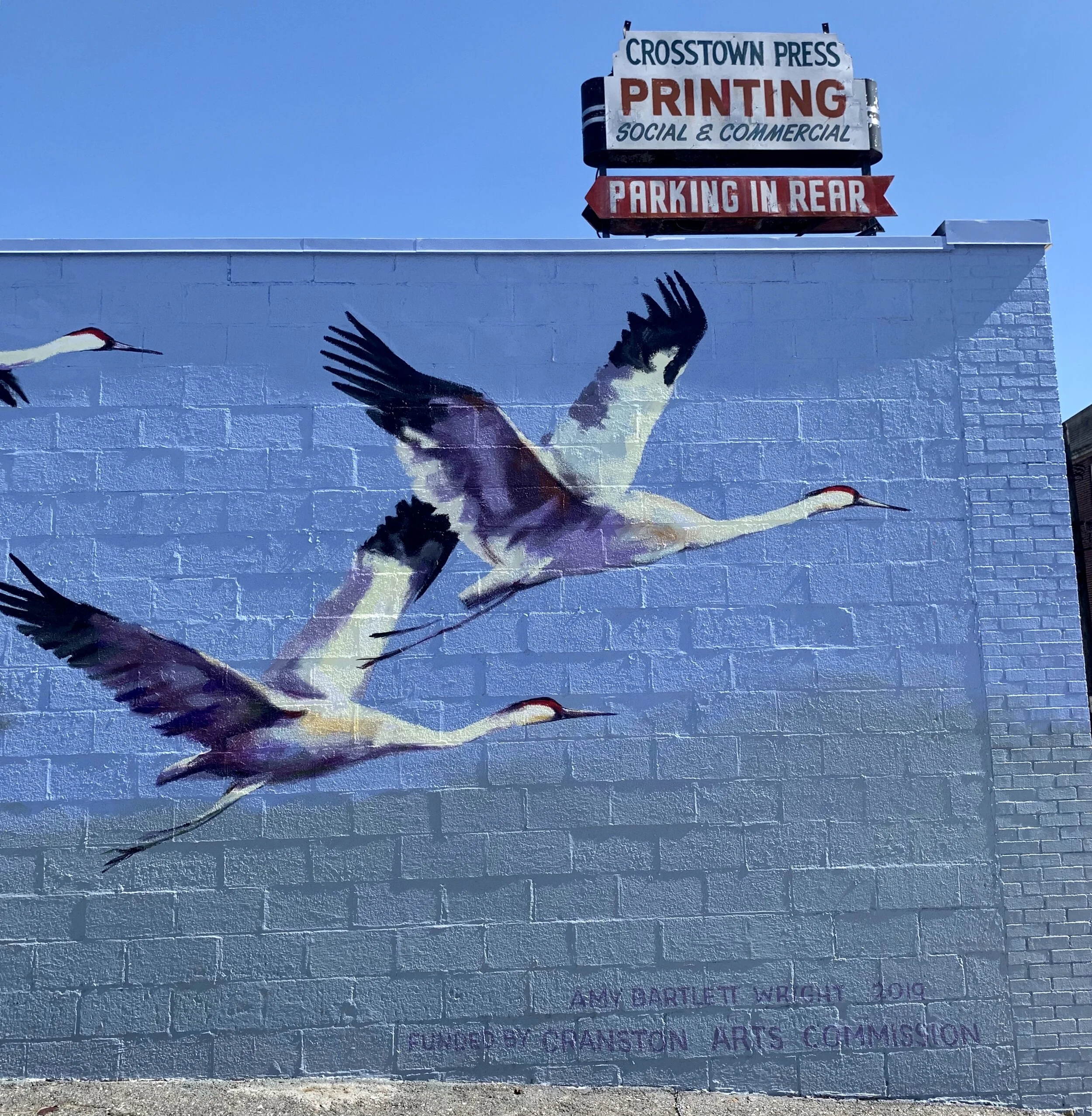 “Crane Flight,” the Newest Mural By Artist Amy Bartlett Wright, At 829 Park Avenue in Cranston, RI