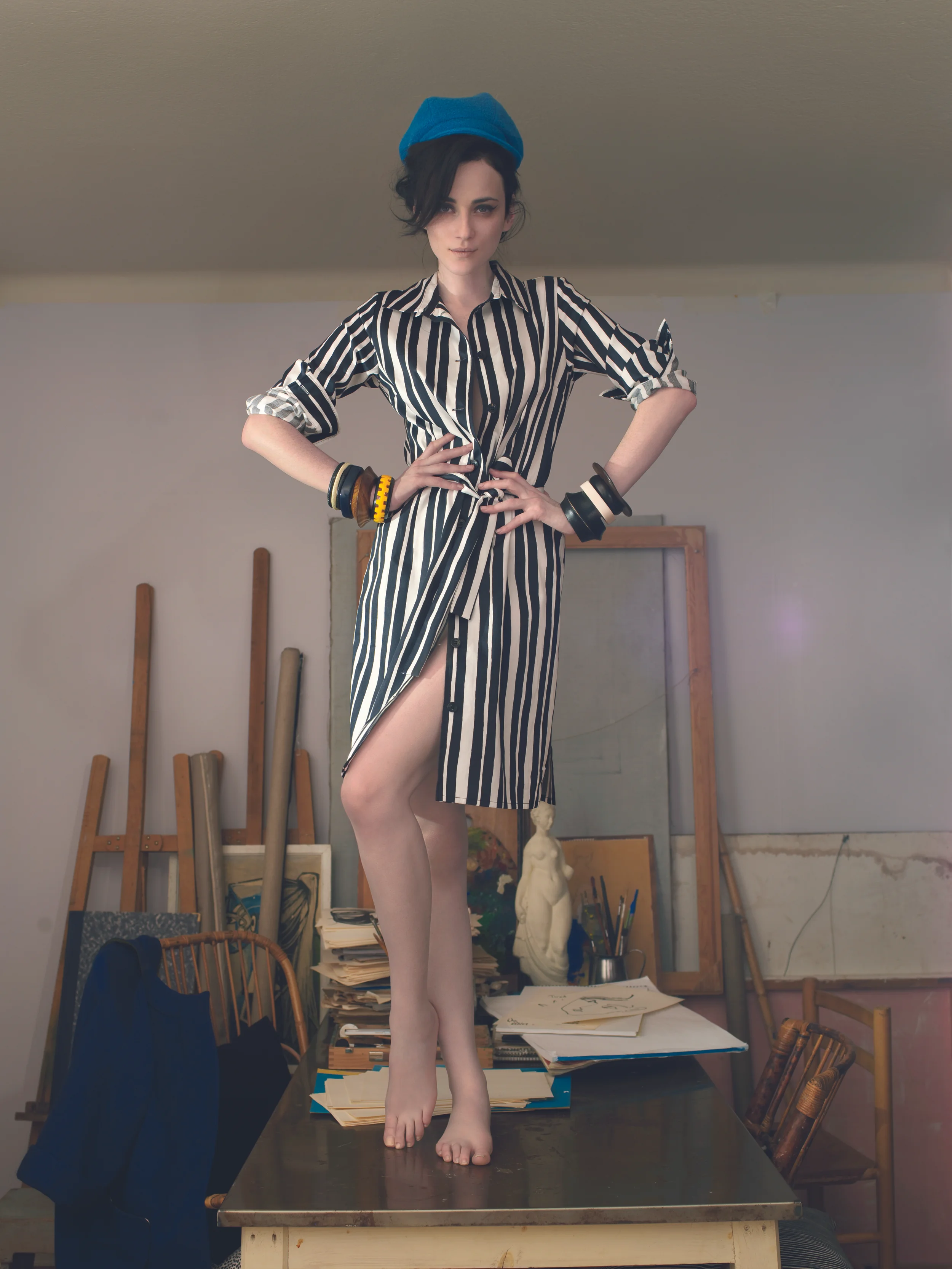 Dress by Mika Piirainen, Raide pattern by Annika Rimala. © Marimekko corporation