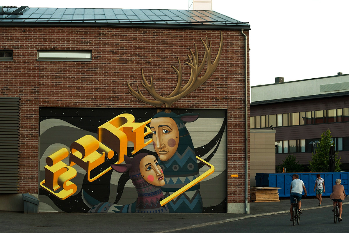 Organized and commissioned by Frei Zimmer, the artwork by Kislow and Kreemos at the Porvoo Culture and Congress Center.