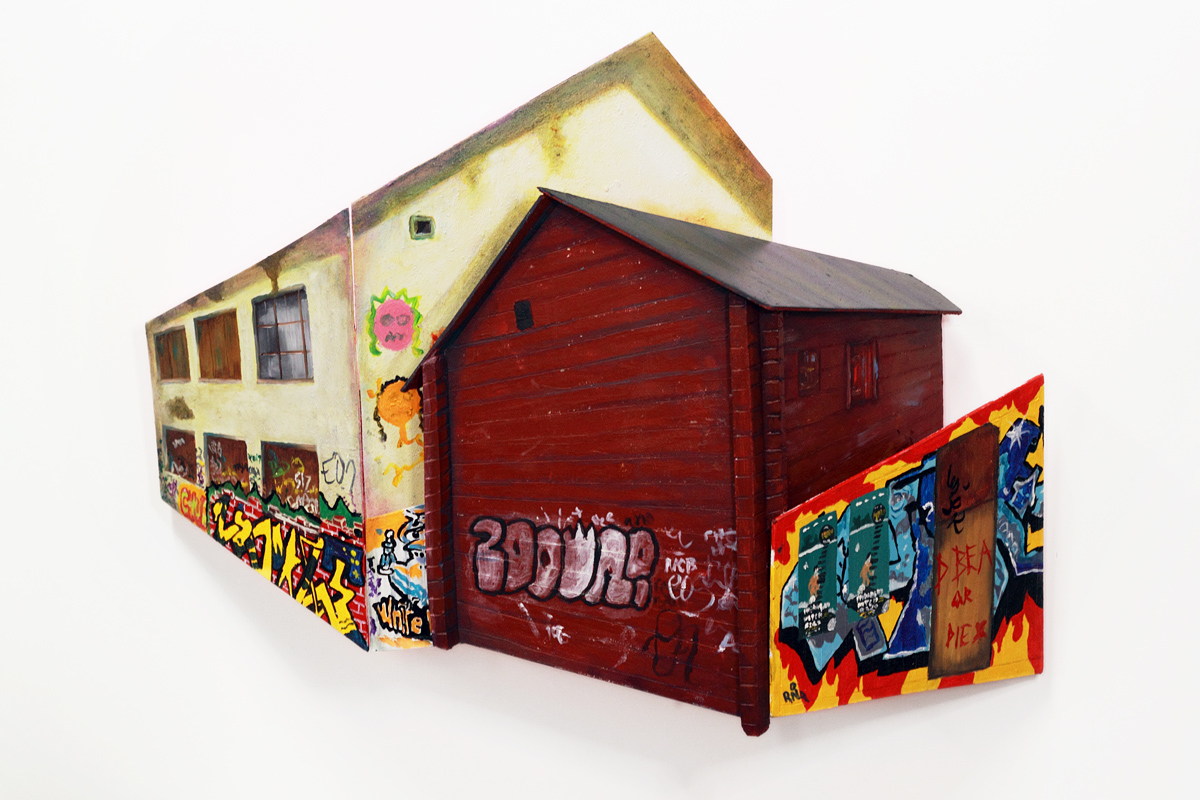Jenni Yppärilä: Ainolanpuisto (Oulu), 2015, three-dimensional painting, 62x47x25cm.