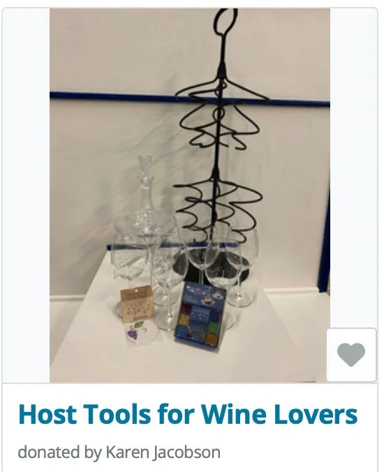 FEATURED ITEM!
WCHS's 3rd Annual Online Yard Sale
Ends Friday, May 12 at 4:30pm
https://www.32auctions.com/WCHS-YSF2023
________________________
This six-bottle wine holder and red wine decanter come complete with 6 new clear wine glasses and customi