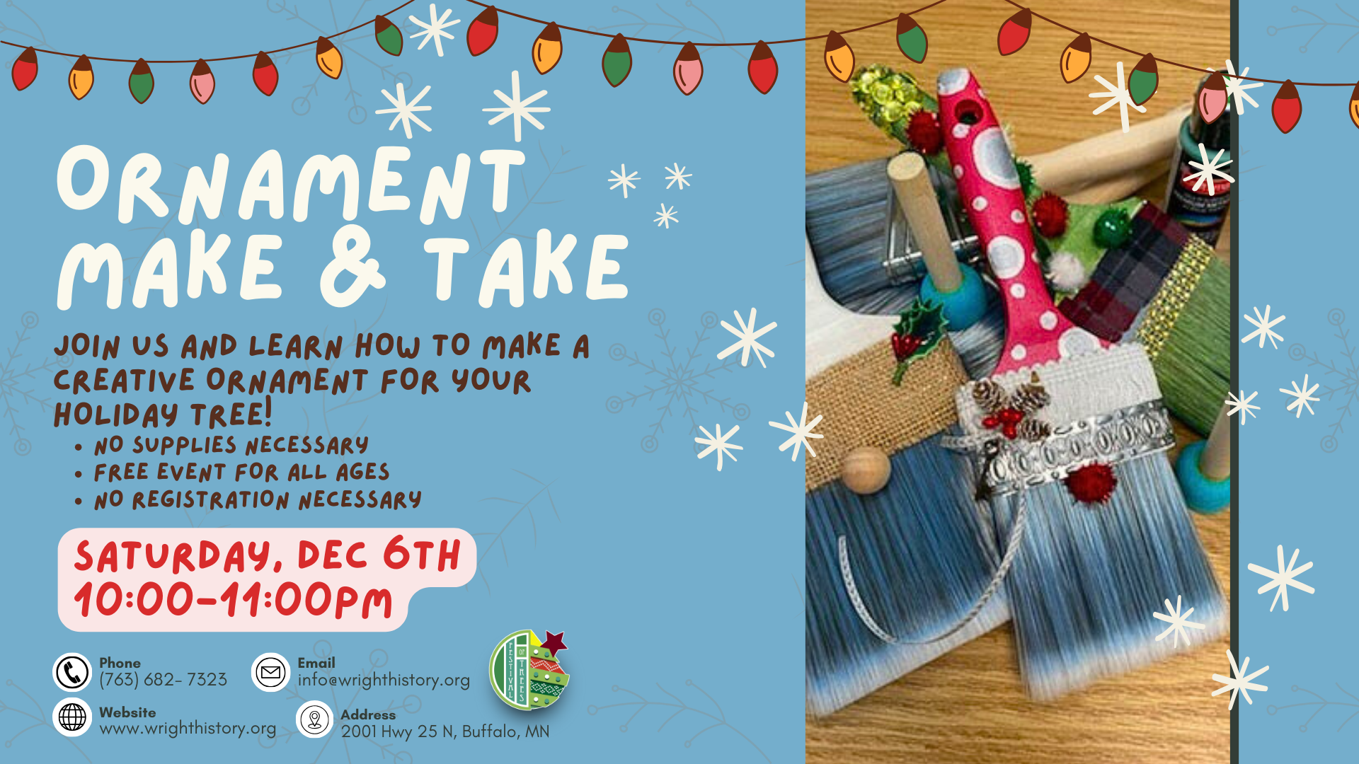 Create your Own Paintbrush Ornament Make &amp; Take Activity