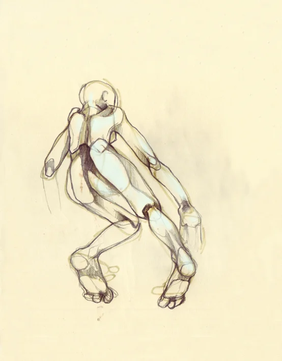 Suspended. Pen and marker on paper, 2011