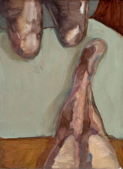 Sitting III. Oil on canvas board, 1 9 x 26 cm, 2015