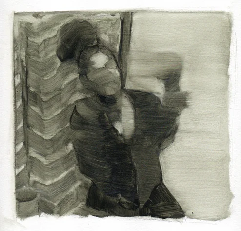 ew. Oil on paper, 18 x 18 cm, 2016