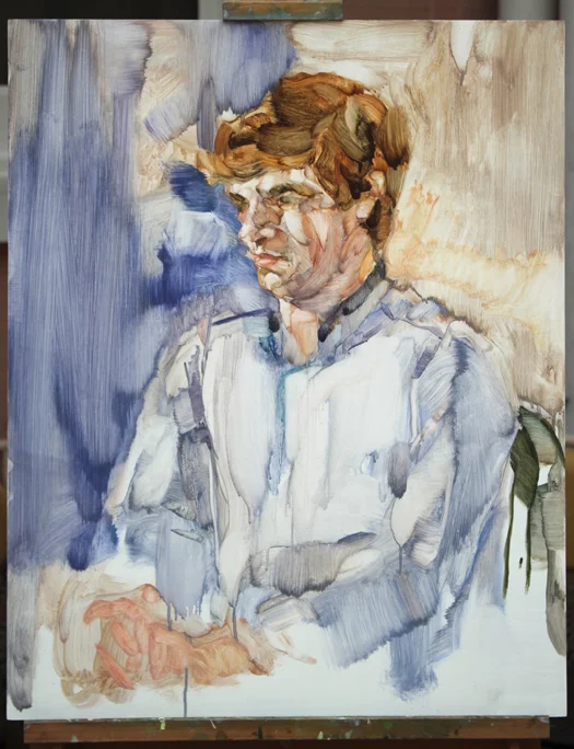 Freddie Highmore. Oil on wood, 46 x 61 cm, 2016 Painted at the Wallace Collection in a heat of Sky Arts Portrait Artist of the Year 2017
