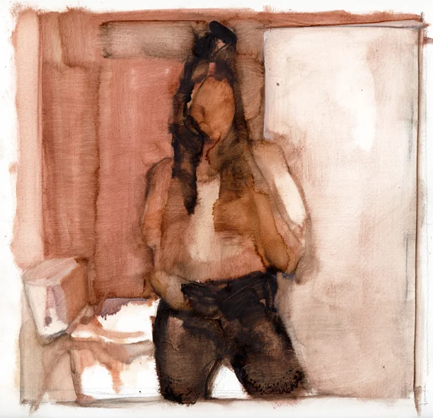 Diversify your closet my fren . Oil on paper, 21 x 20.5 cm, 2017