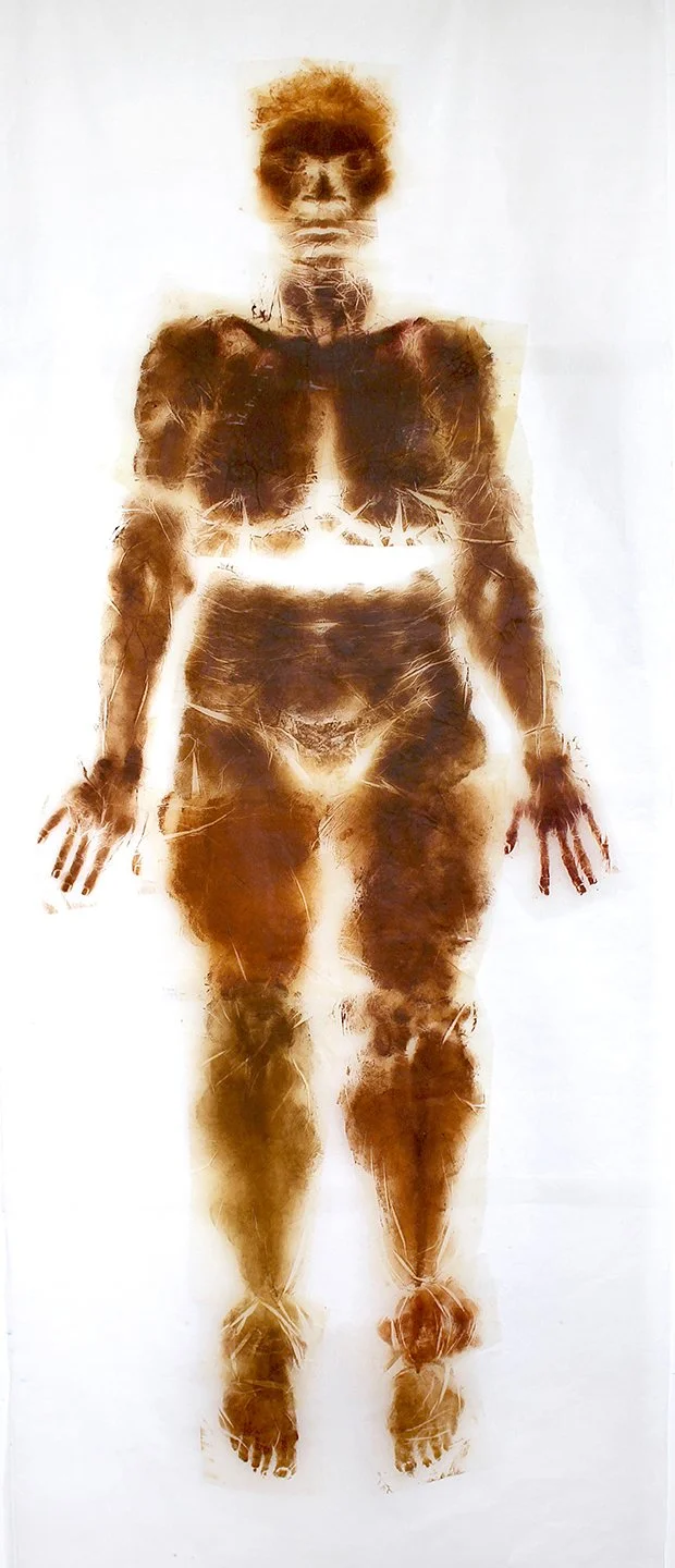 Self Instance I. Oil on waxed mulberry paper, 86 x 37 in, 2024