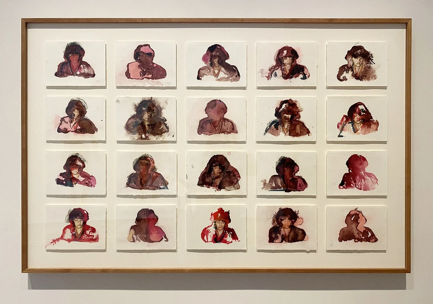 Mom Rememory. Ink, oil, and image transfer on paper, 29 × 48 in framed, 2024