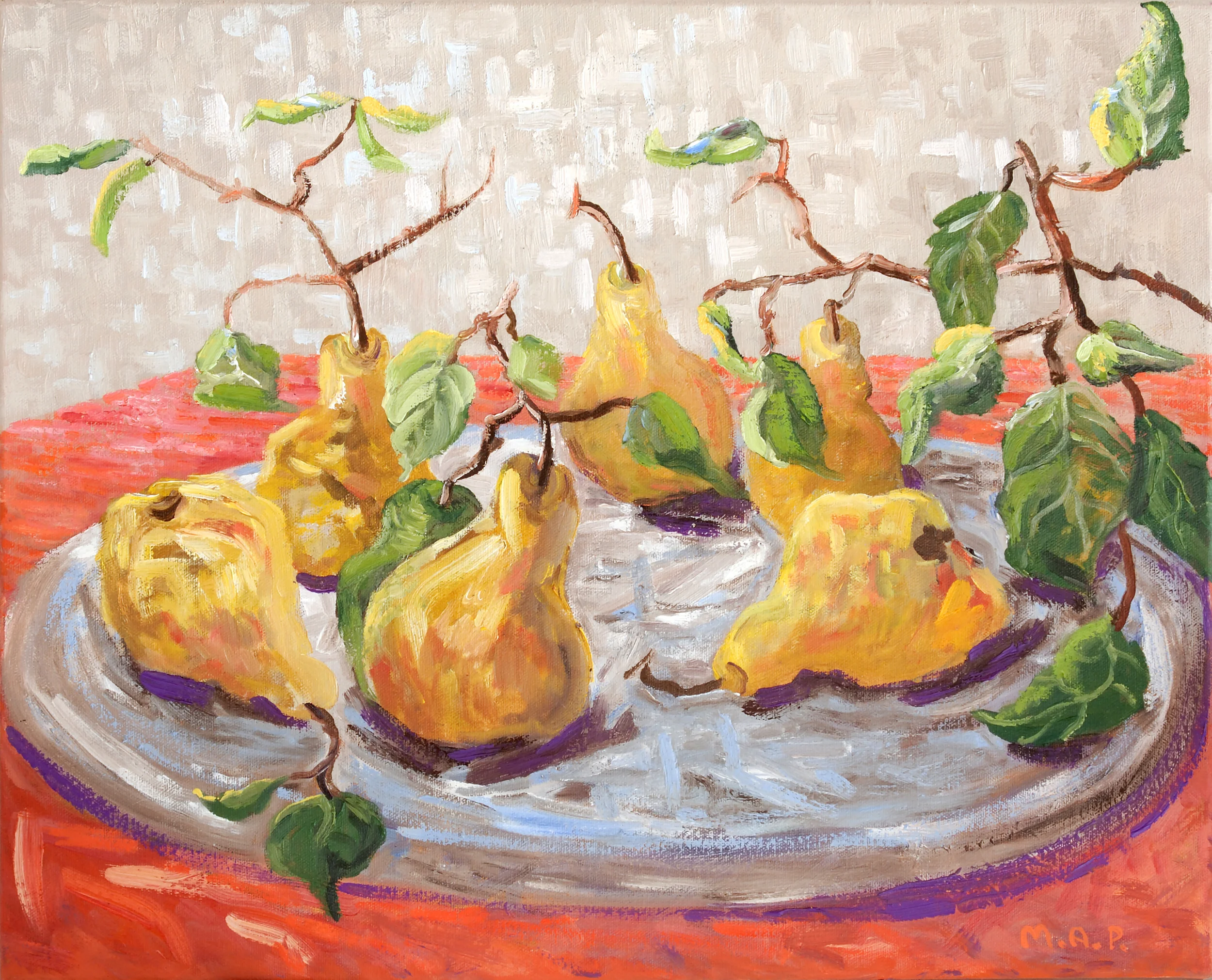In her paintings, Mary Pool has sought to capture light and energy by using thick paint and quick brush strokes. Her colorful paintings reflect a spontaneous emotional response to her subject matter.