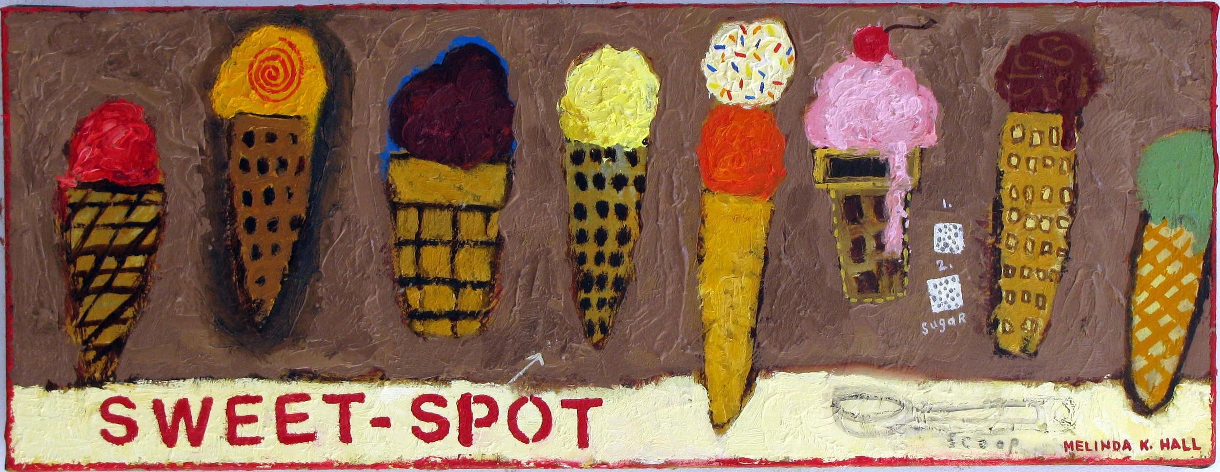 Melinda K. Hall, Sweet-Spot , 12" x 28", oil on canvas