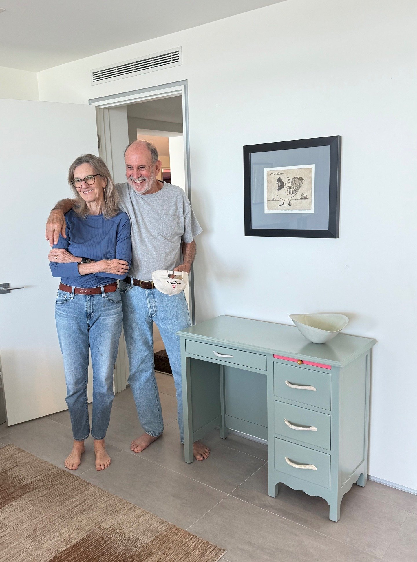 Finishing out 2025 with this treasured time capsule 🩵 Judy Blume's childhood desk built by her father 75 years ago. This restoration jazzed it up and it's ready for the new year. Cheers to 2026! 🎉