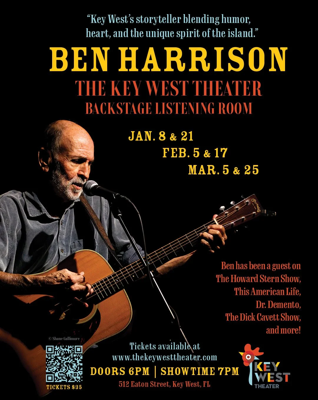 Tickets available online at the box office and Harrison Gallery.