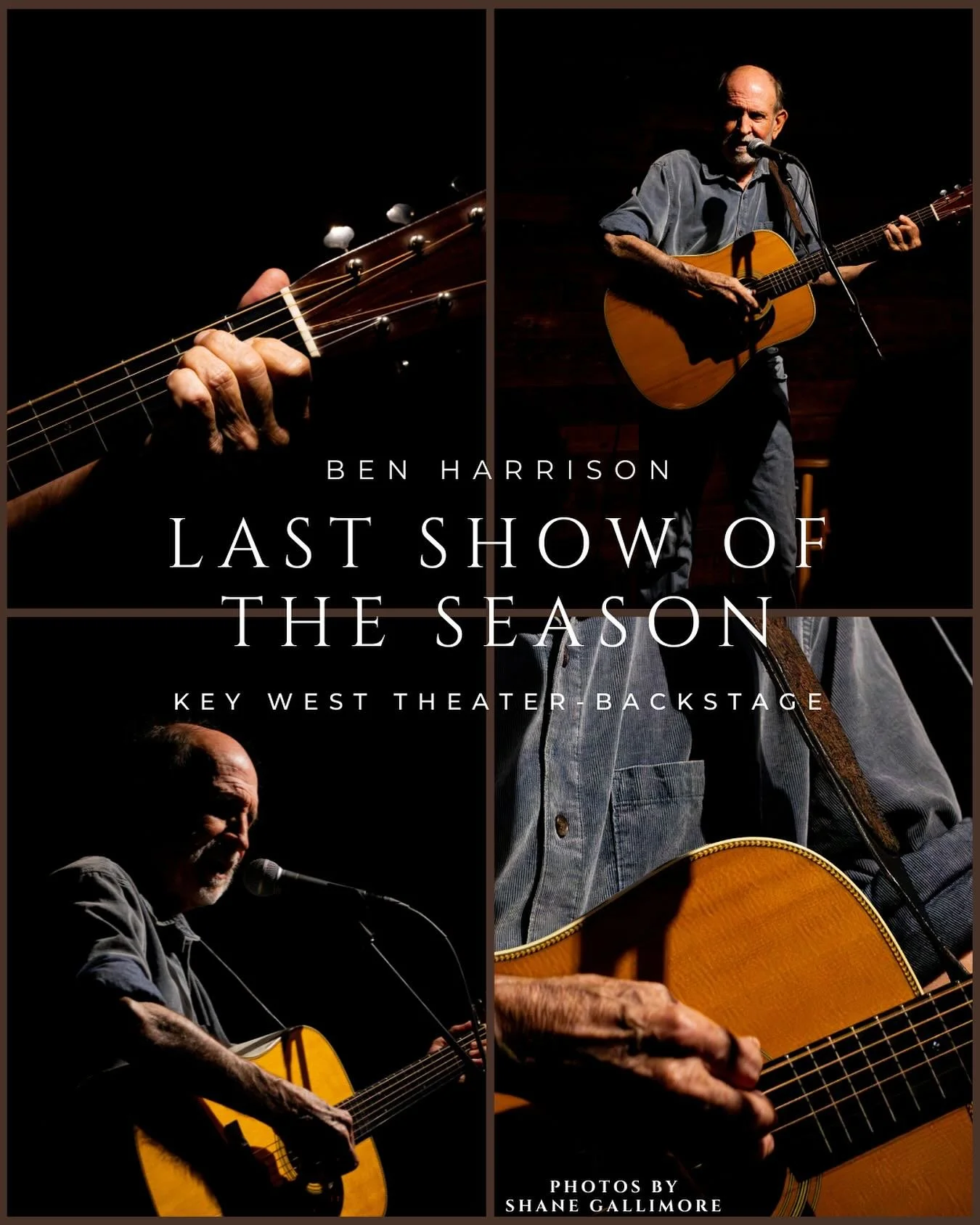 Ben Harrison has his LAST SHOW OF THE SEASON Wednesday, February 26th at 7pm performing at the Key West Theater, in the Backstage Listening Room. 
Telling stories through song, Ben&rsquo;s show blends humor, heart and the unique spirit of Key West. T