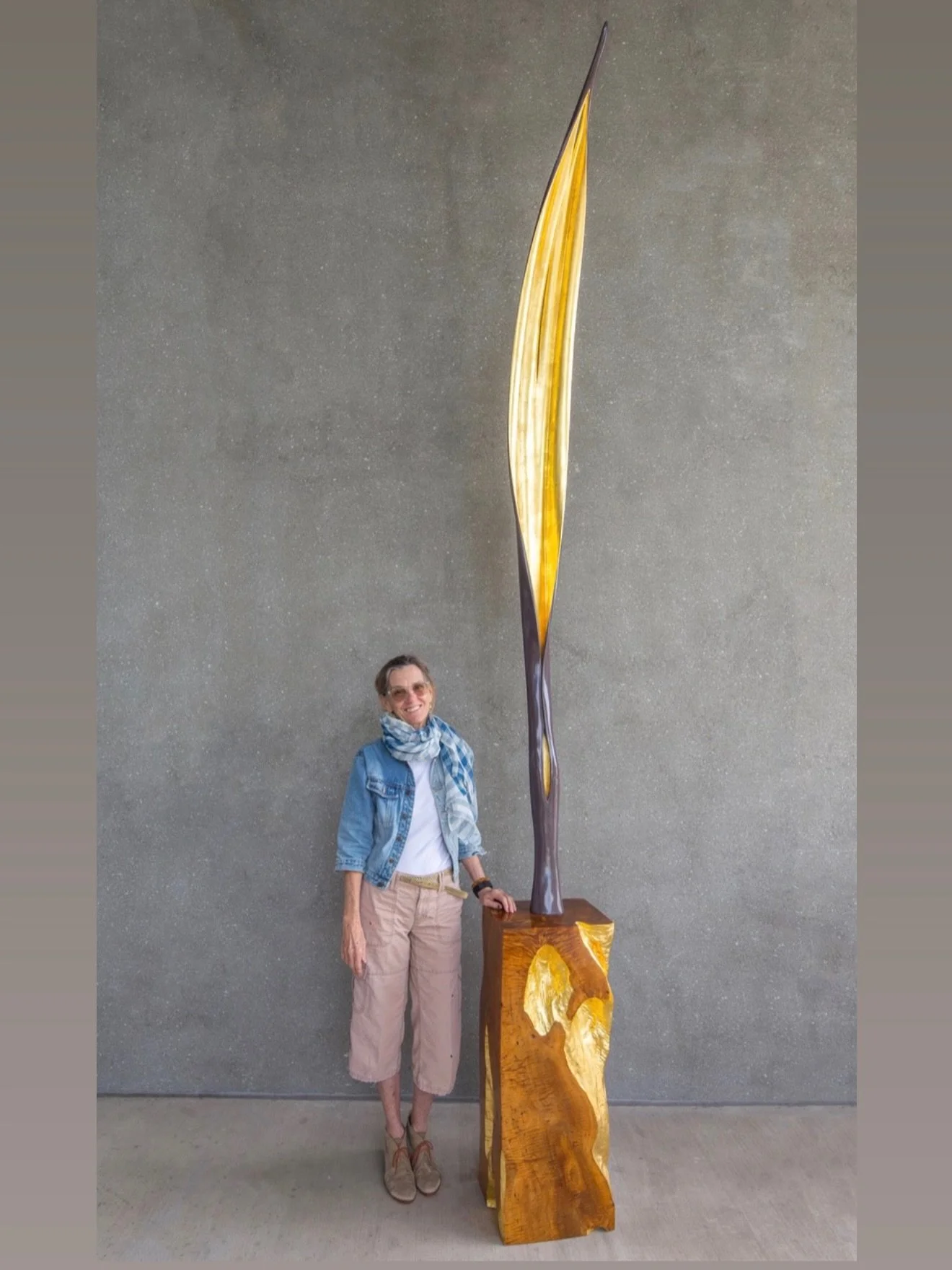 Beyond Gender- Helen Harrison 
Where the tropics meet the cooler coast of Cape Cod. New home for one of my favorite sculptures is now in Massachusetts! 
.
.
.
#fiberart #24kgold #helenharrisonart #keywestflorida #contemporaryart