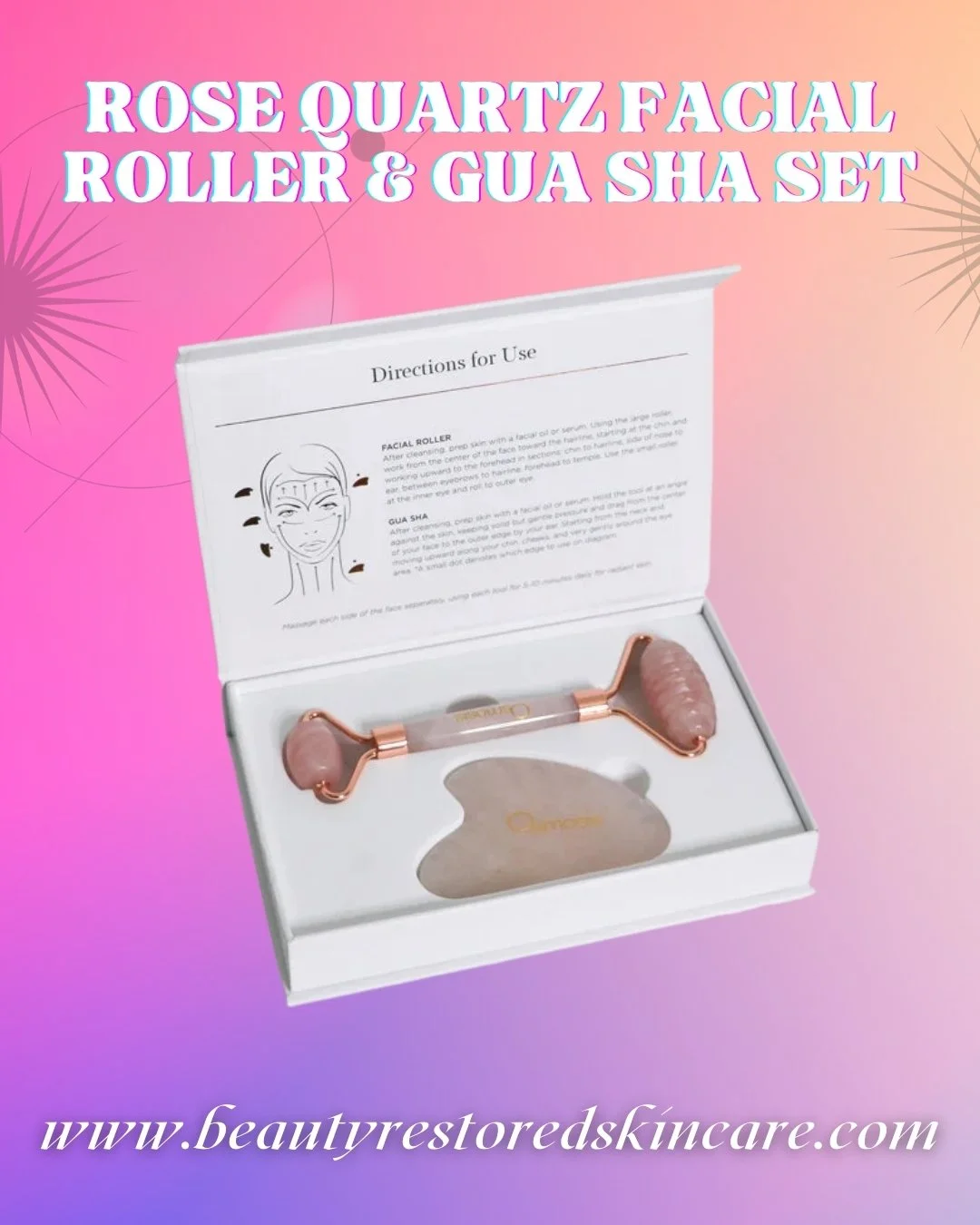 The Facial Roller reduces the appearance of puffiness through lymphatic drainage while increasing blood circulation and stimulating oxygenation. This helps release trapped toxins and reduce the appearance of dark circles under the eyes. The cooling c