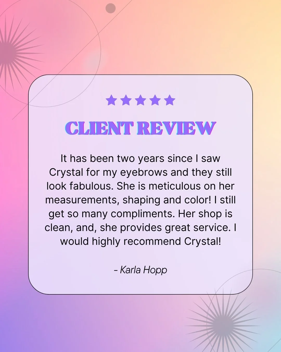 We&rsquo;re so grateful for clients like Karla who continue to love their brows years later! 💕 Thank you for trusting us and for sharing such kind words. Hearing that your brows are still turning heads two years later makes our day! ✨

#clientlove #