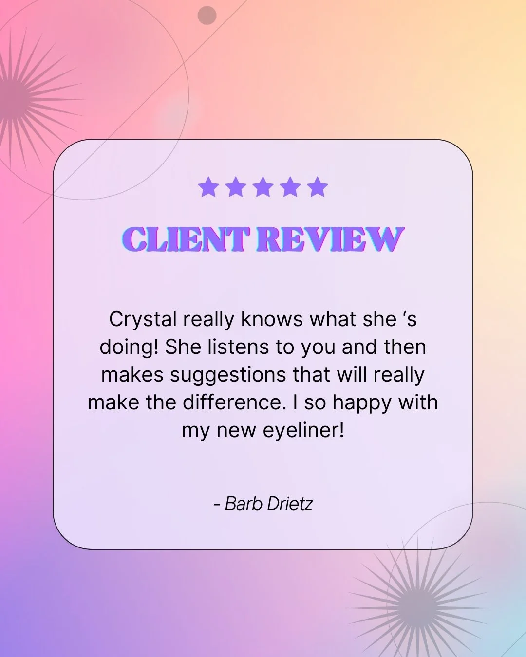 We&rsquo;re so grateful for amazing clients like Barb! 💛

Thank you for trusting us with your eyeliner and for sharing such kind words. It means the world to know you&rsquo;re loving your new look! ✨

#clientlove #eyelinerpmu #permanenteyeliner #hap