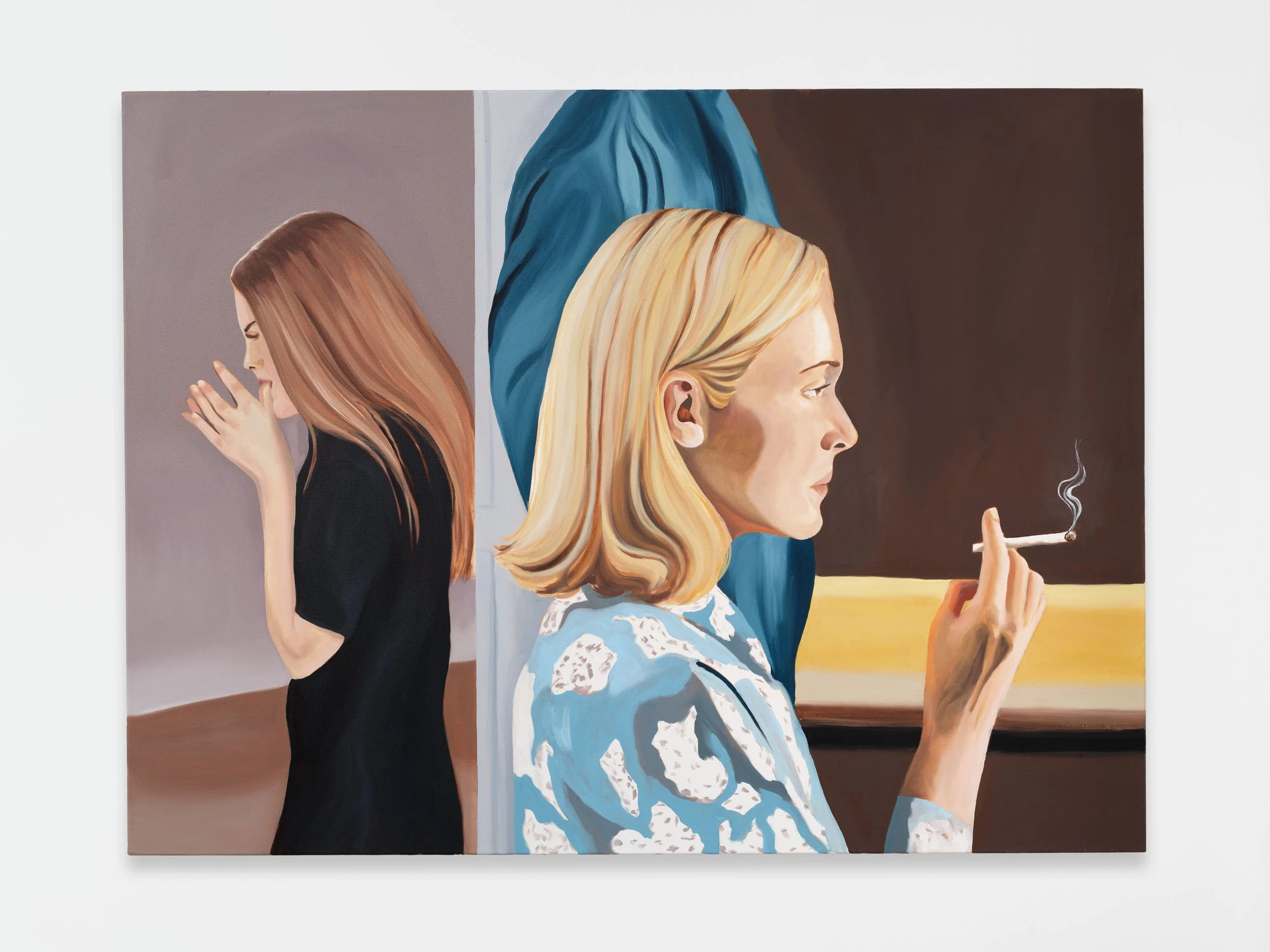  Two Rooms, oil on canvas, 48” x 26”, 2025 