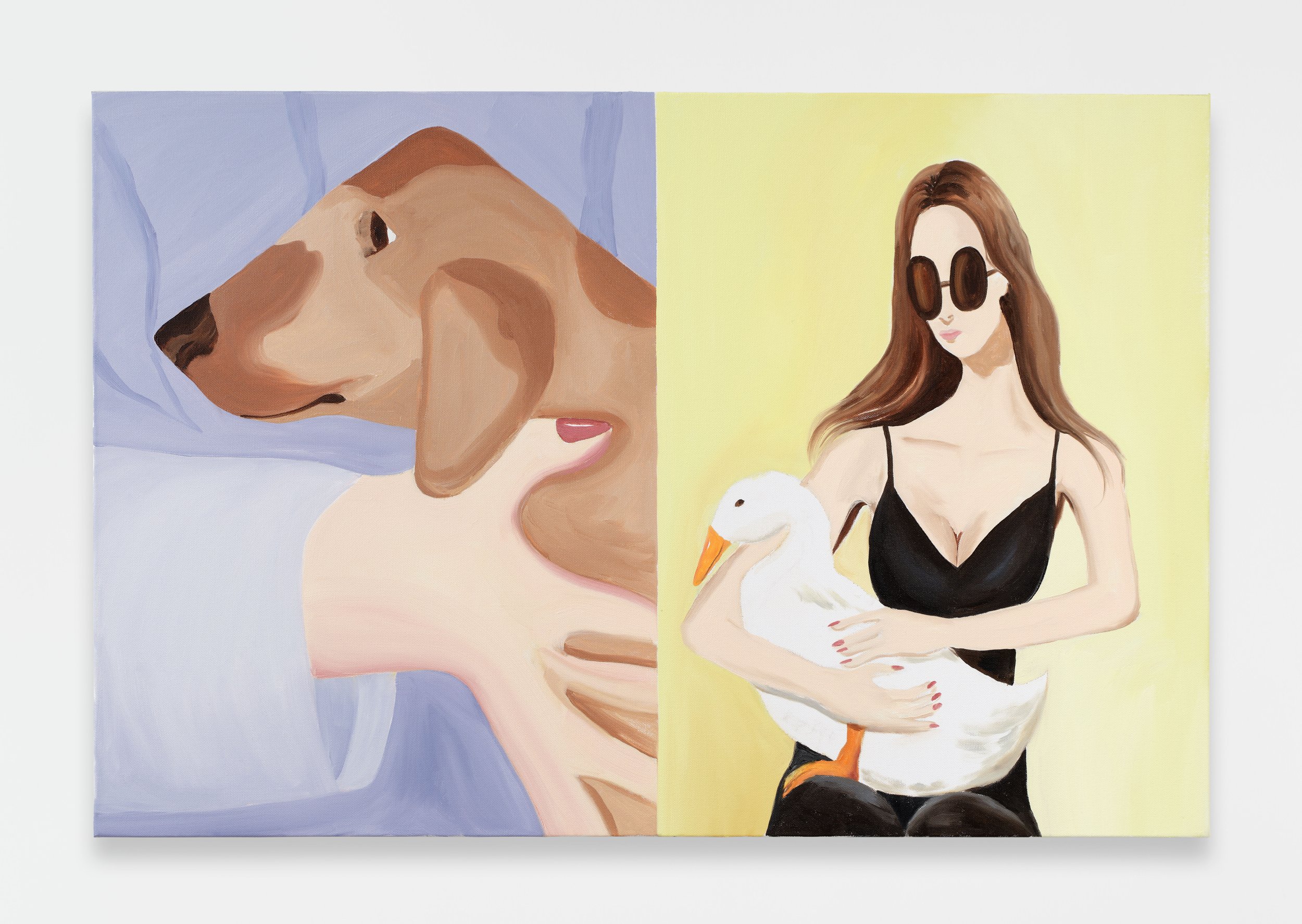  Hot Girls Love Pets, oil on canvas, 24” x 36”, 2026 