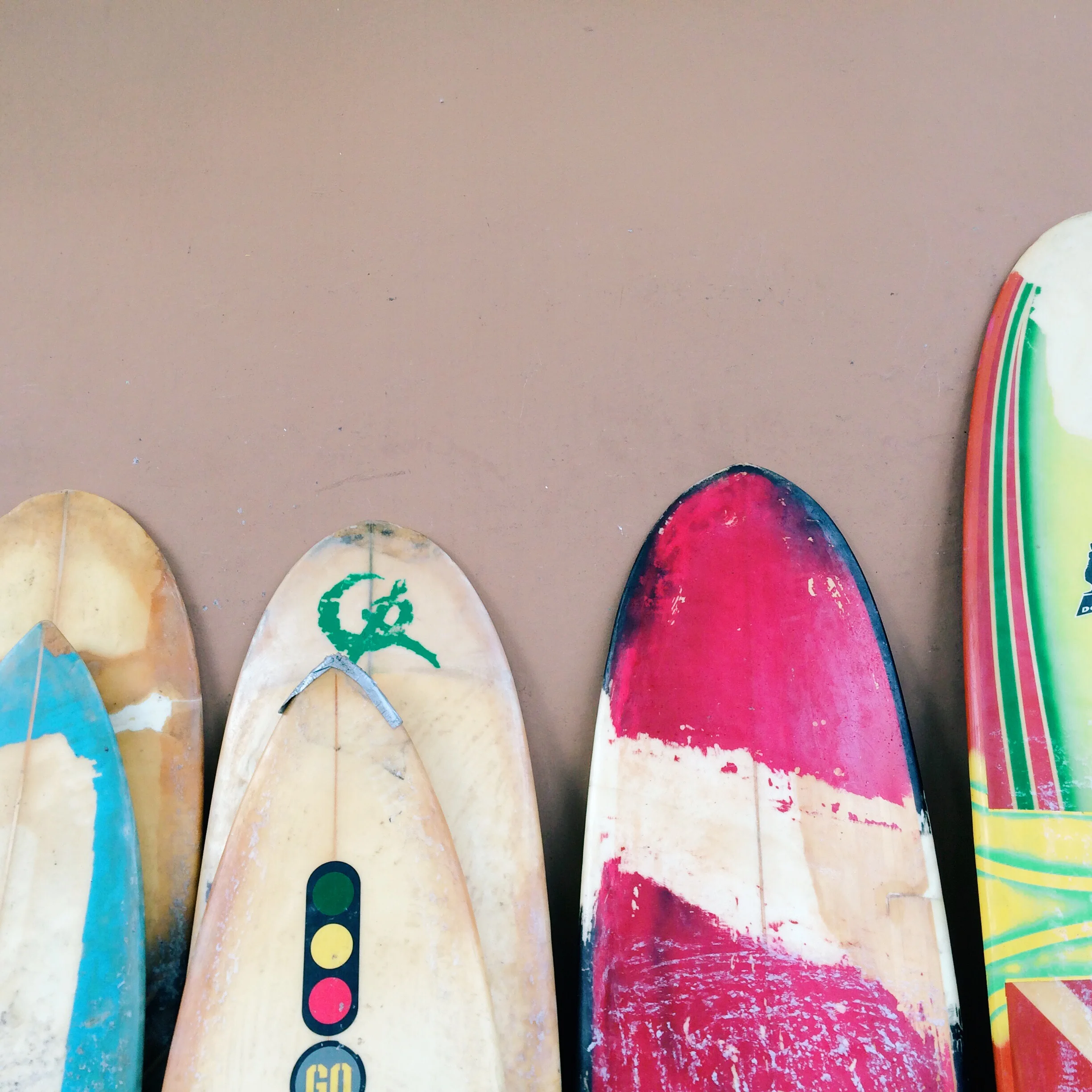 El Tunco is a maze of side paths and alleys that shoot of the beach and decorated with surfboards everywhere. 