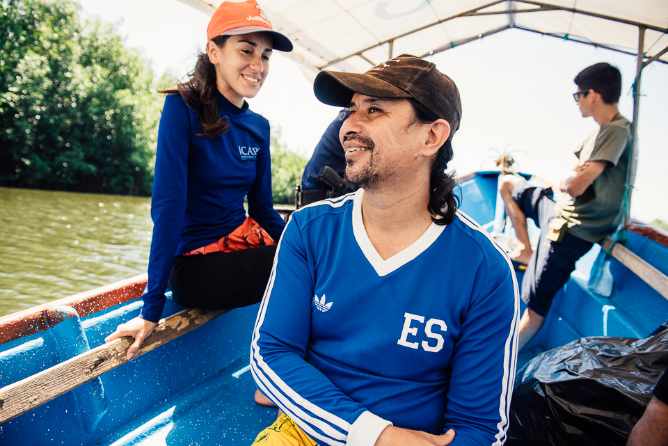 Our guide Raul chats with a young marine biologist who works for ICAPO, the Eastern Pacific Hawsbill Initiative, a nonprofit who gather, tag, and record data on the endangered hawksbill turtle to aid conservation efforts. 