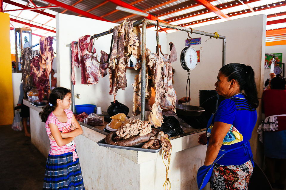 Meat in the local market in Nahuizalco. 
