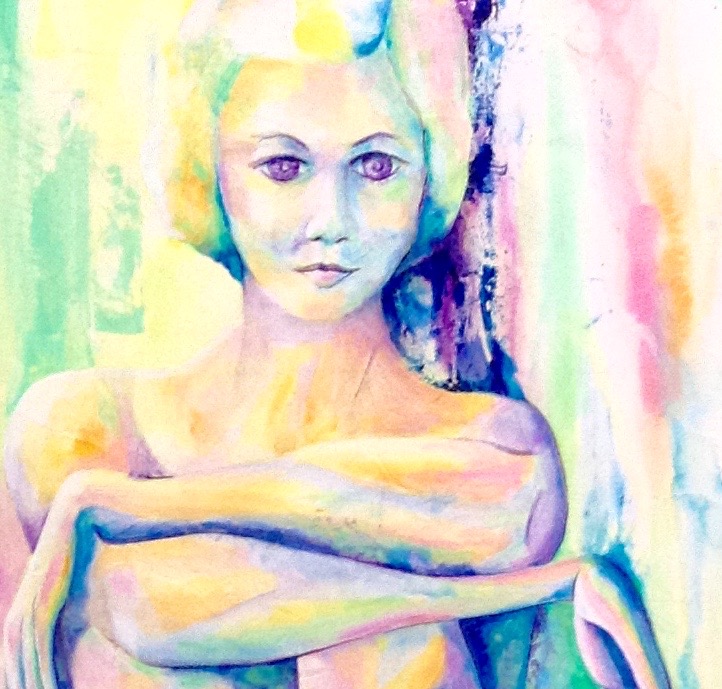 Detail of the in-process painting, Determination, 48" x 36" 