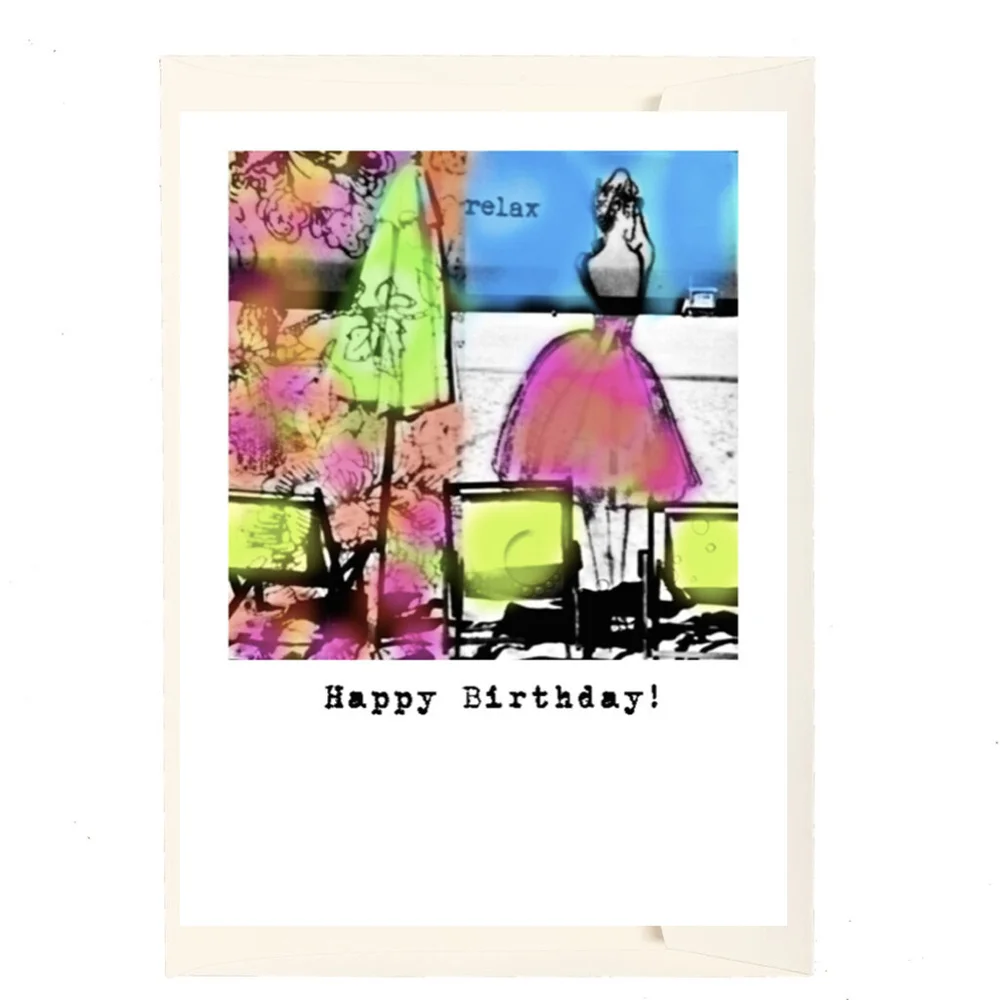 Happy Birthday girl on beach #C-192 PaperLove Boutique Happy Birthday girl on beach #C-192 PaperLove Boutique