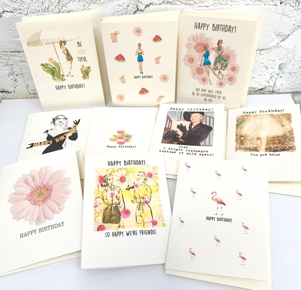 Set of 10 assorted BIRTHDAY cards to connect with friends while 