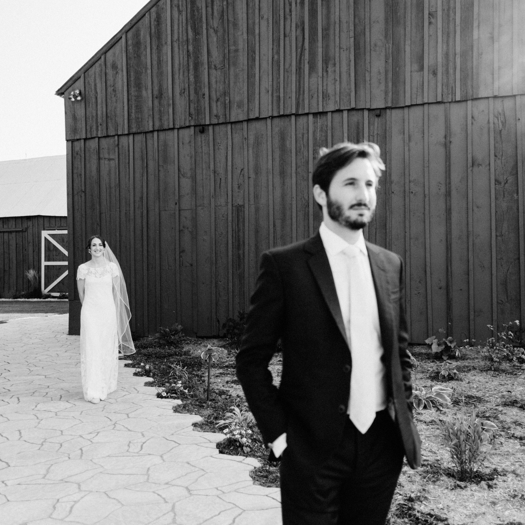 bride and groom first look wedding portrait at Evermore Wedding.jpg