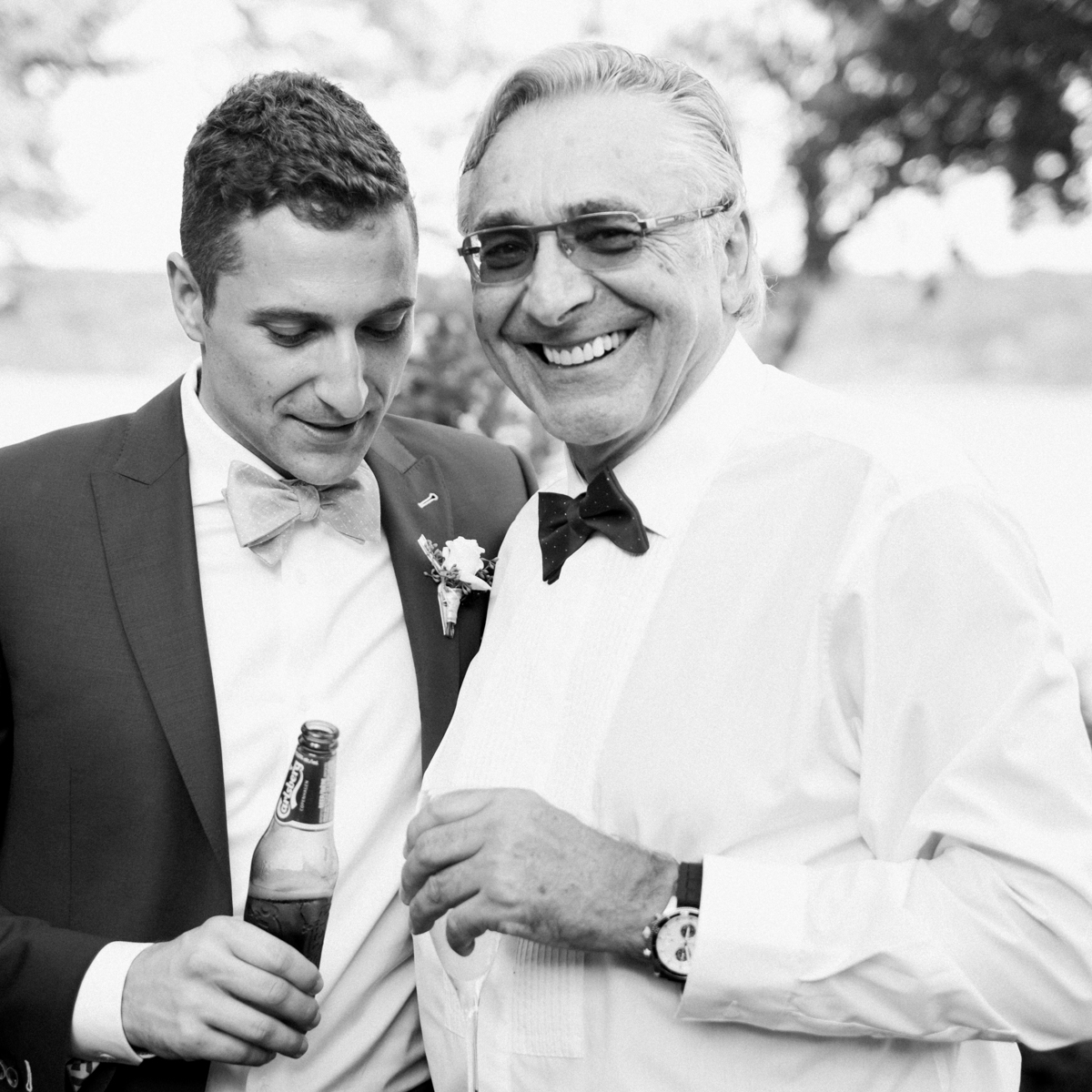 Father and son wedding portrait. 