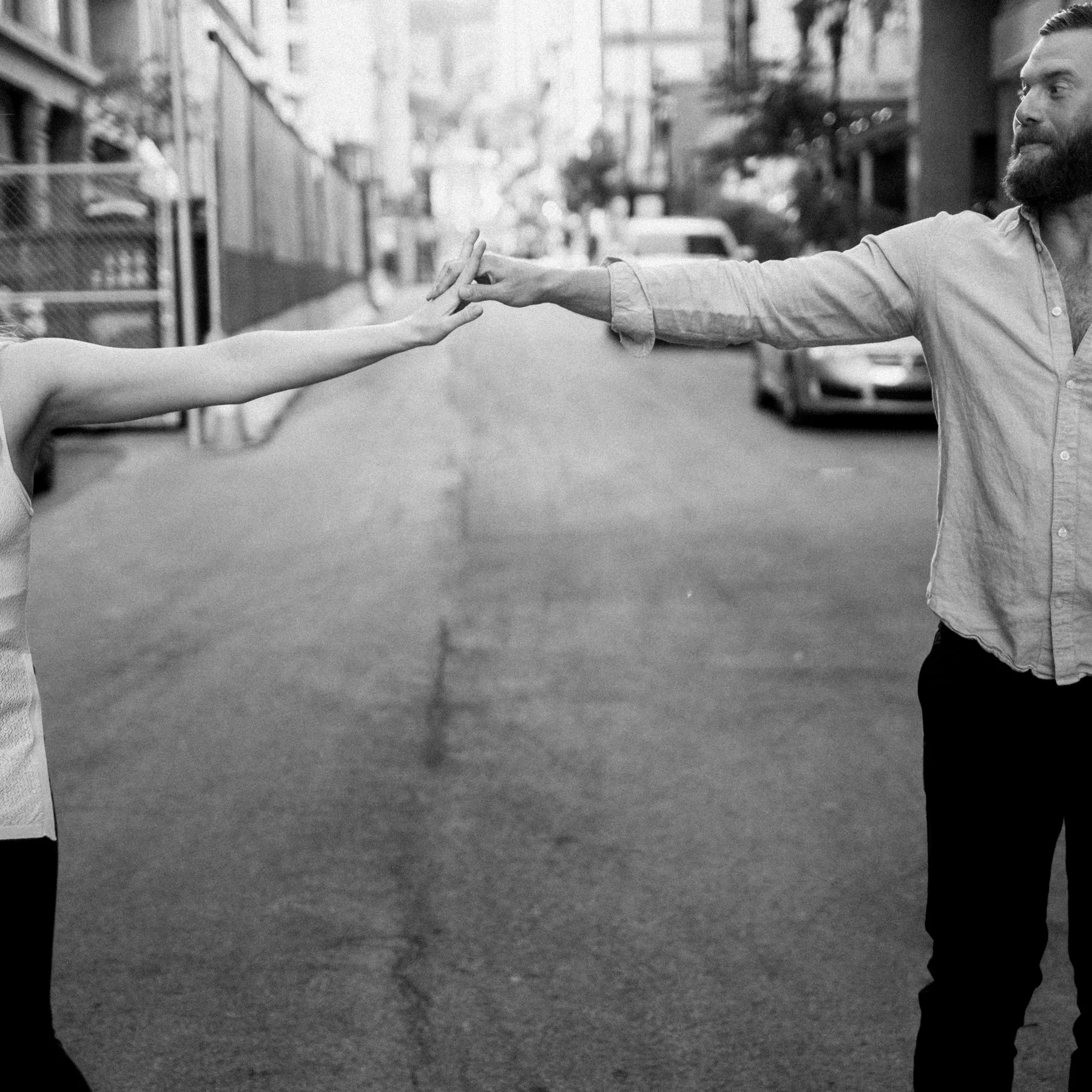 Black and White Montreal Engagement Photos