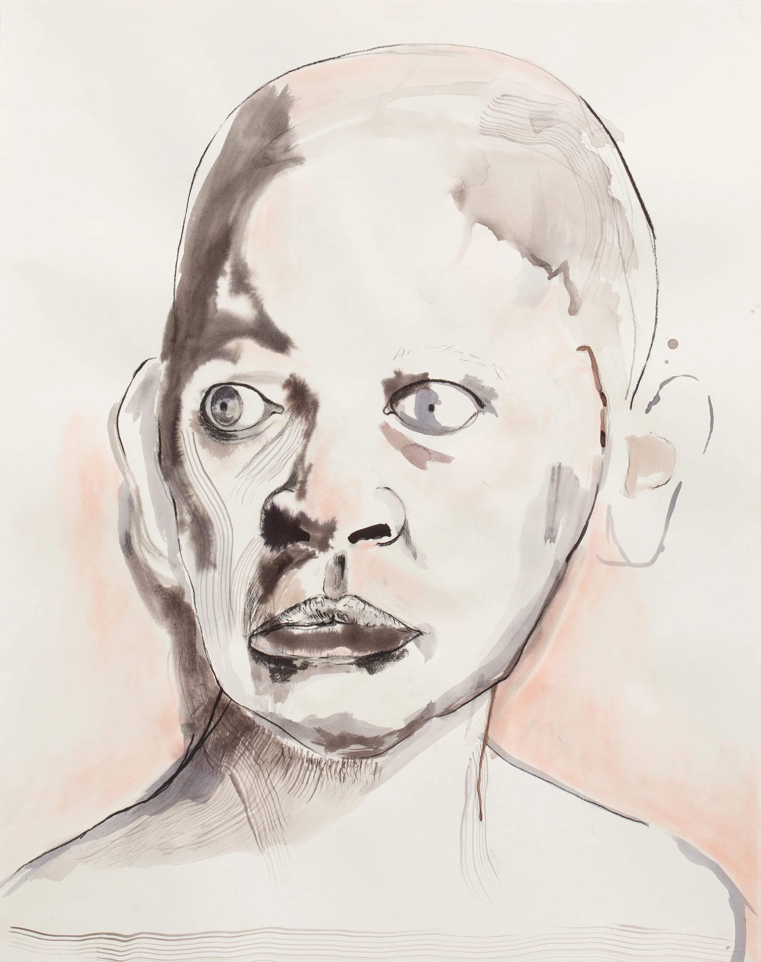 Expressive Heads of the 21st Century , 2016, charcoal, ink, pastel on paper, detail 24" x 19"