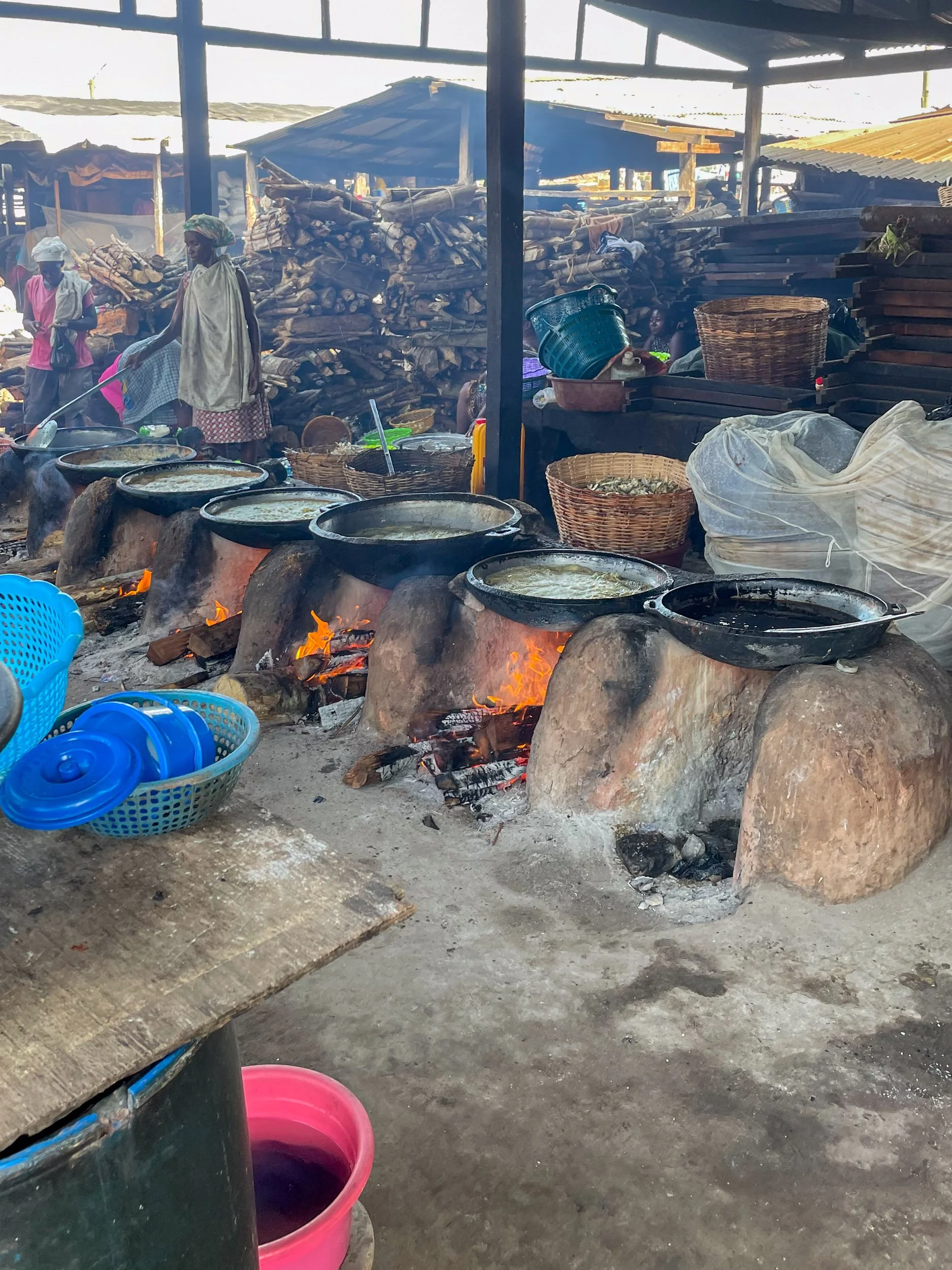 Cooking the days catch at Elmina