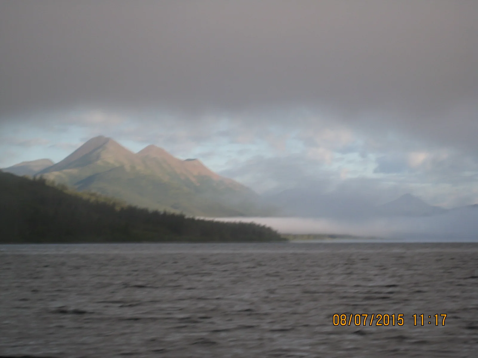 Blurry image, but you get the idea. Spray in my face from the occasional rogue wave and perhaps 55 or 60 degrees. Just wonderful. 