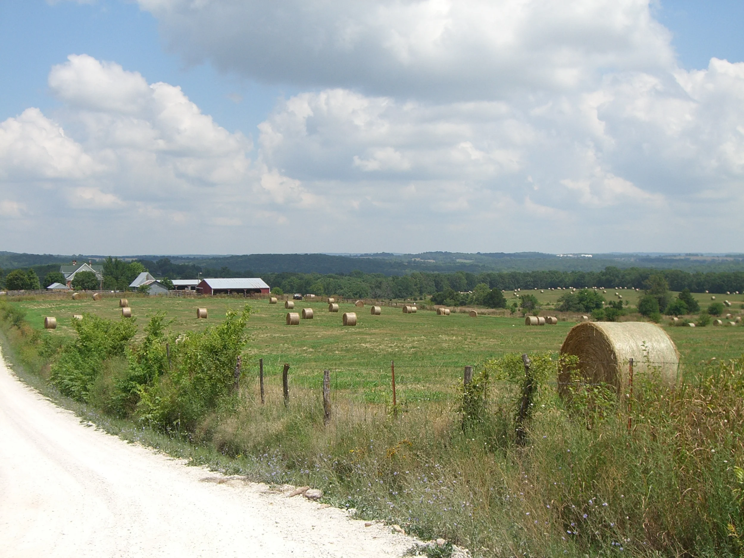 With just the right push, perhaps they would roll to the barn...