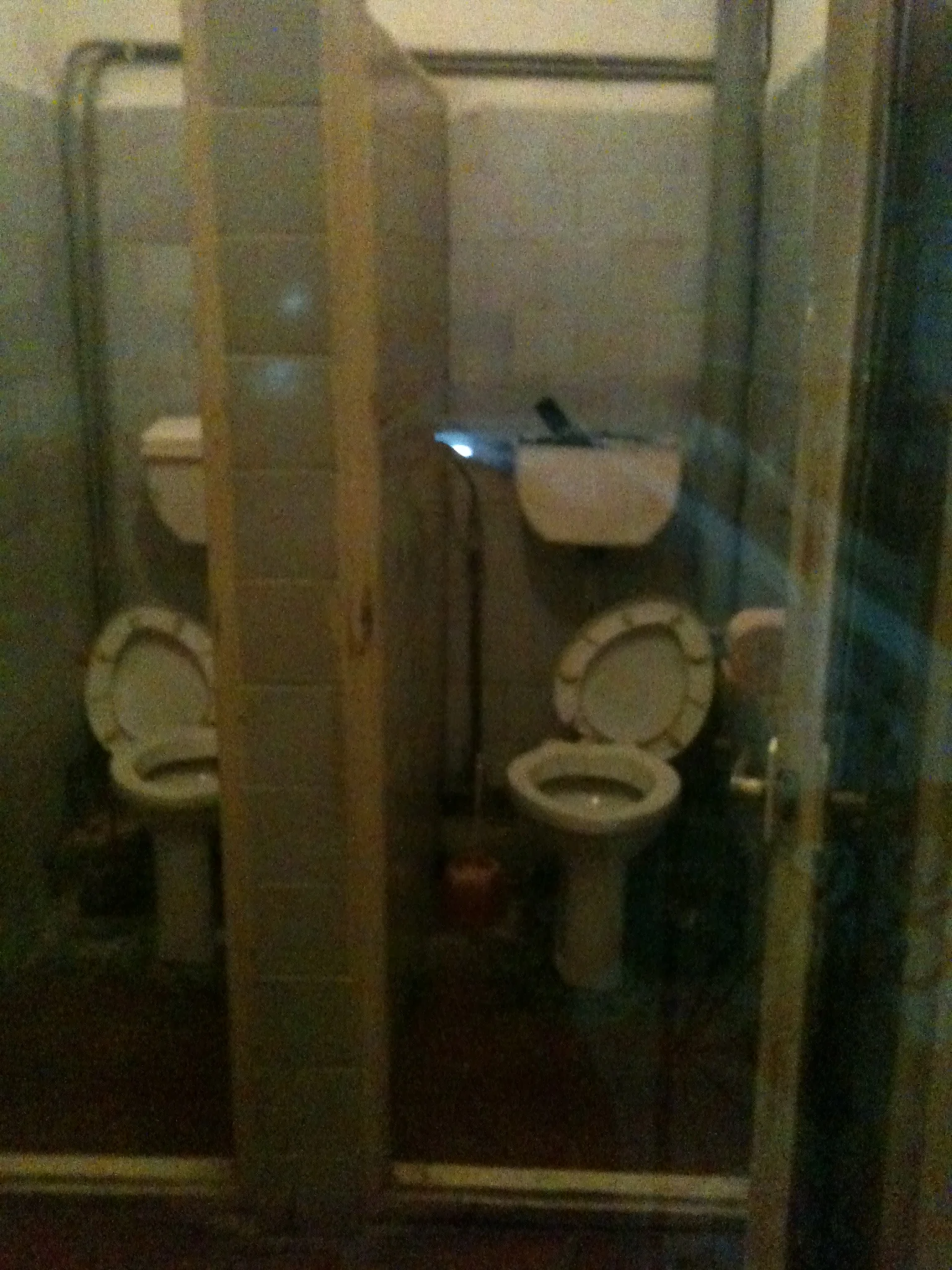 Down the hall. The facilities at my hotel. 
