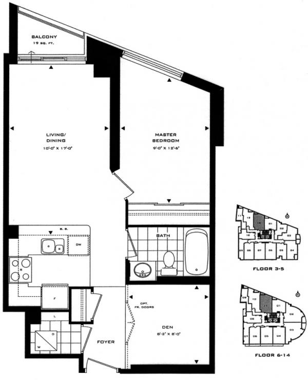 Floor plan of unit 413