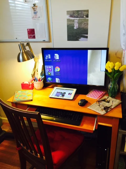 My desk where I blog.