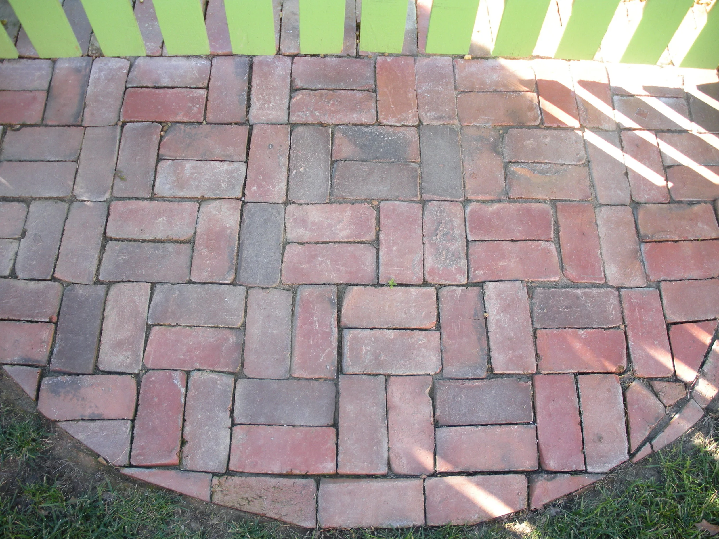 Brick landing for entrance to garden room