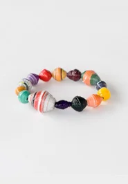 Funky Paper Bead Bracelet. Made in Uganda.
